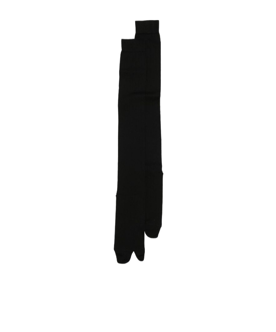 Shop Maison Margiela Tabi-toe Ribbed Socks In Black