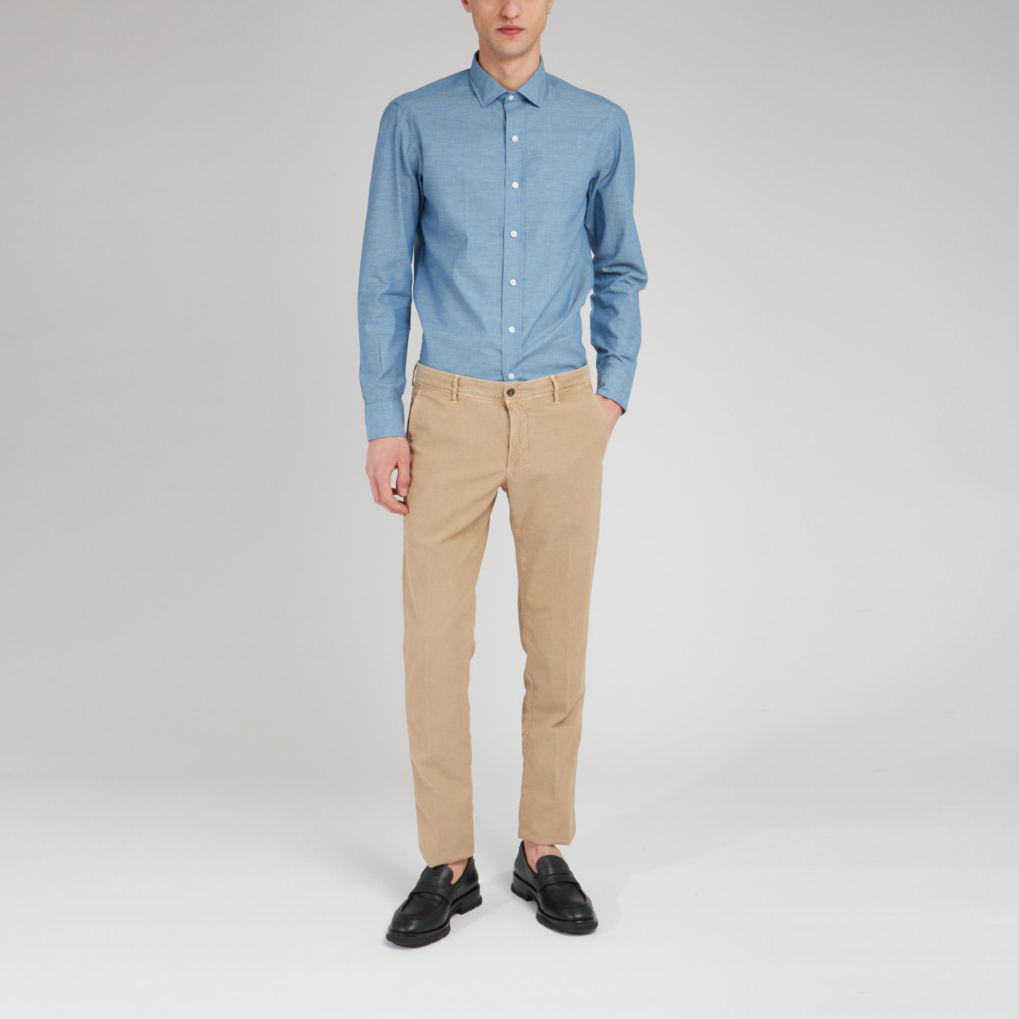 Salvatore Piccolo Button-up Long-sleeved Shirt In Blue