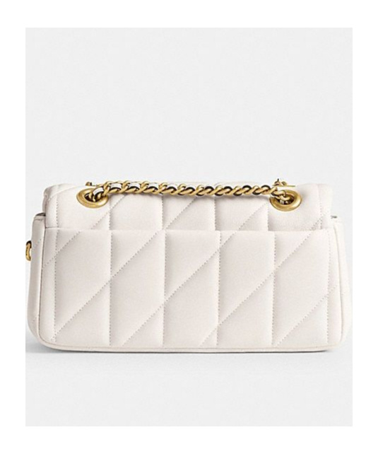 Coach Quilted Leather Crossbody Bag With Chain Strap In White
