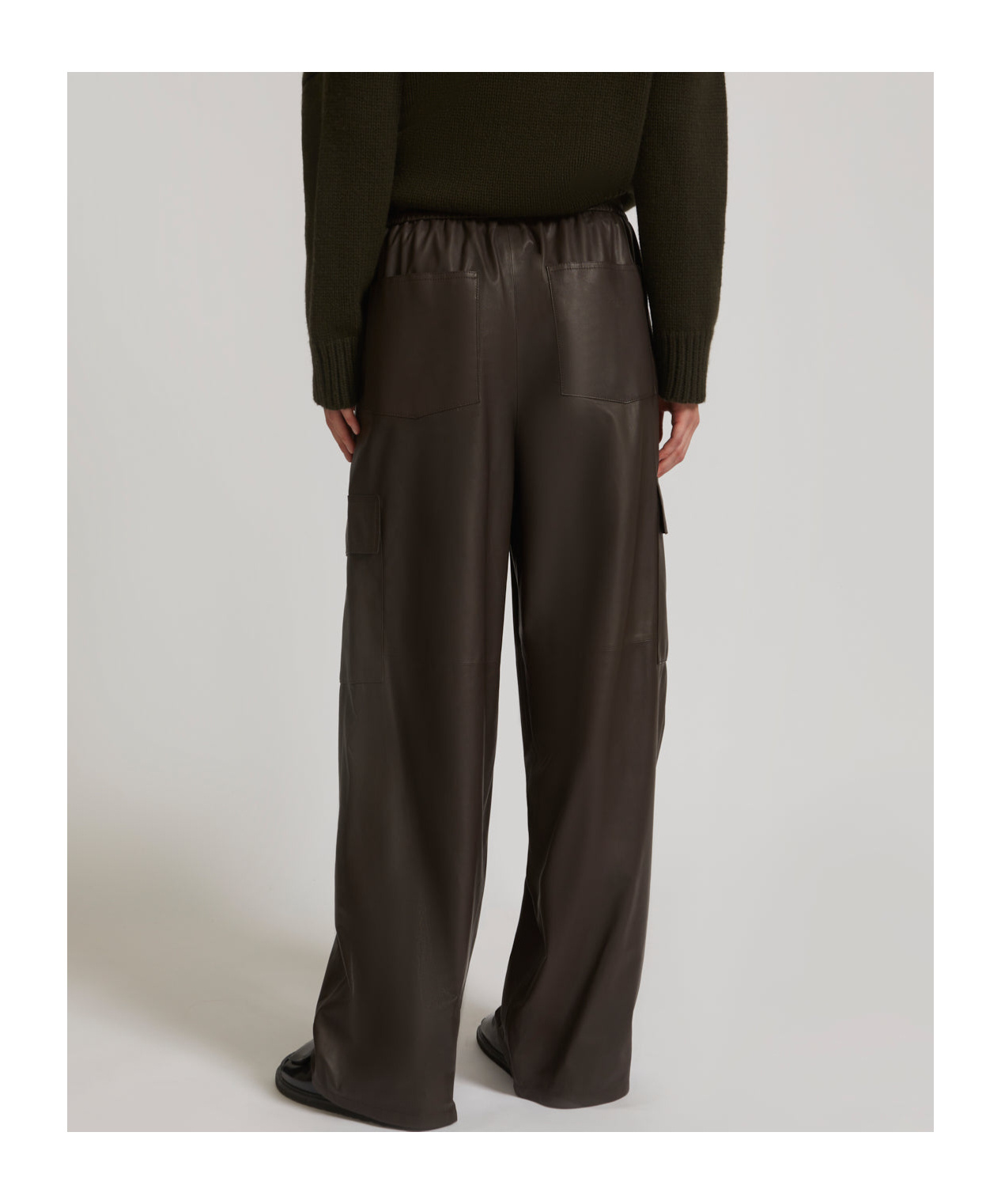 Yves Salomon Drawstring Casual Trousers In Brown