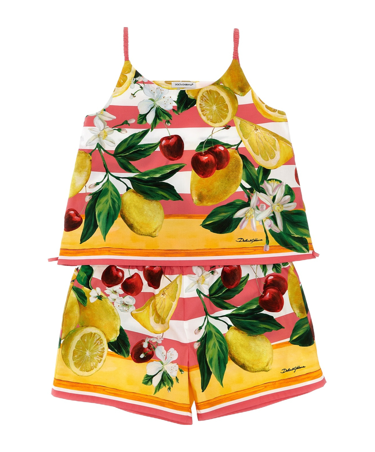 Dolce & Gabbana Mix-print Cotton Short Set In Multicolor