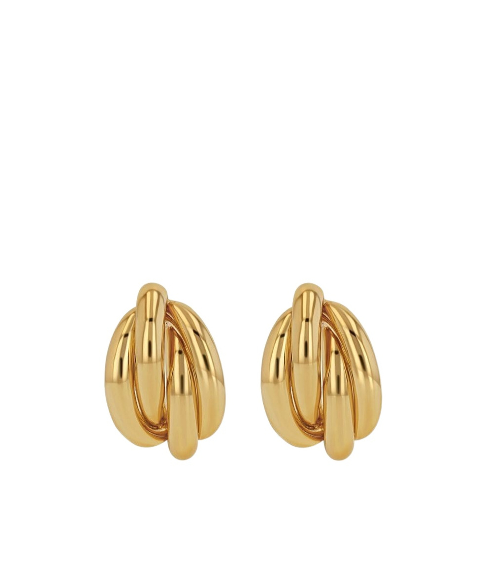 Shop Anine Bing Knot 14kt Gold-plated Earrings In Yellow