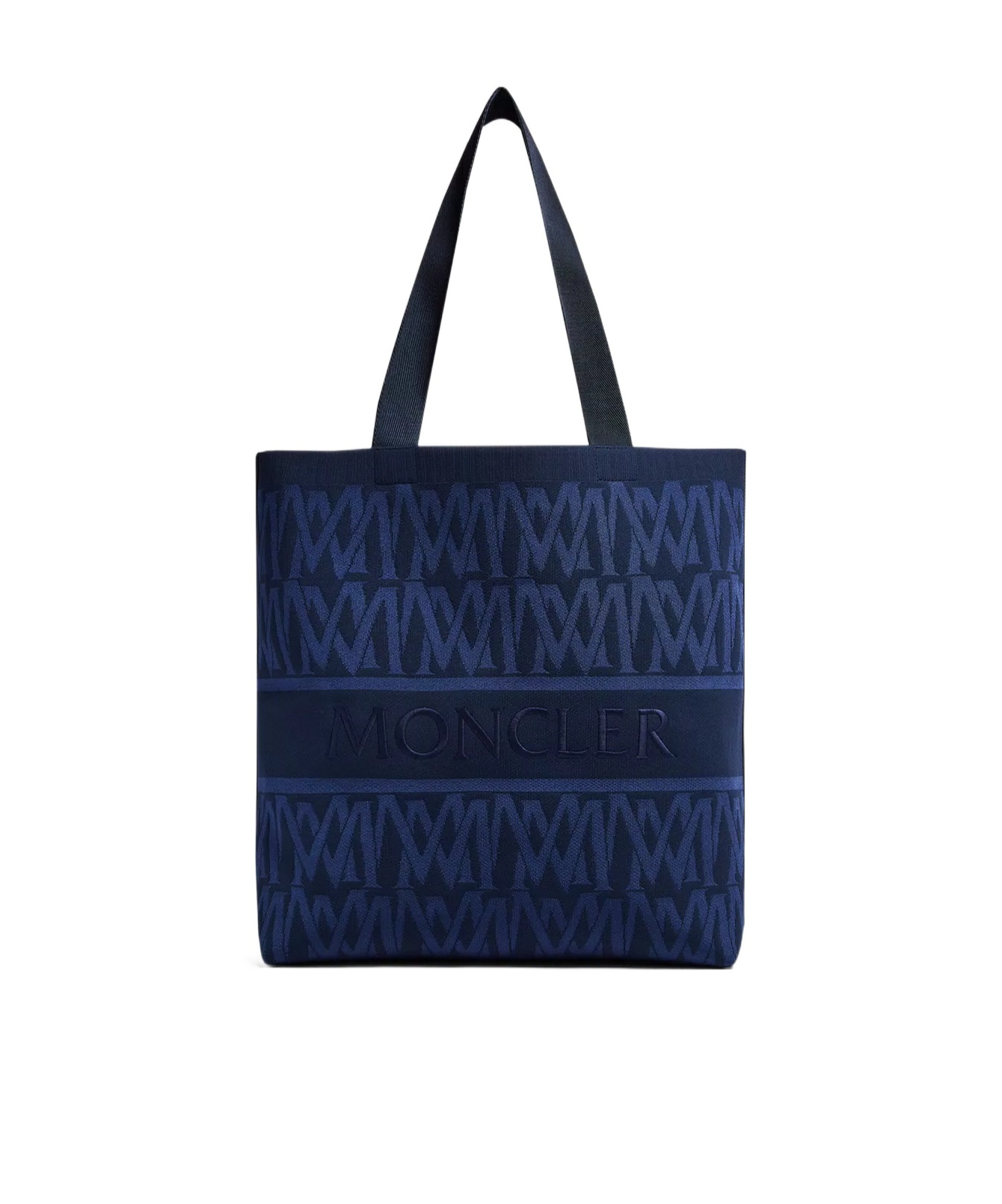Moncler Monogram Knit Tote Bag In Black