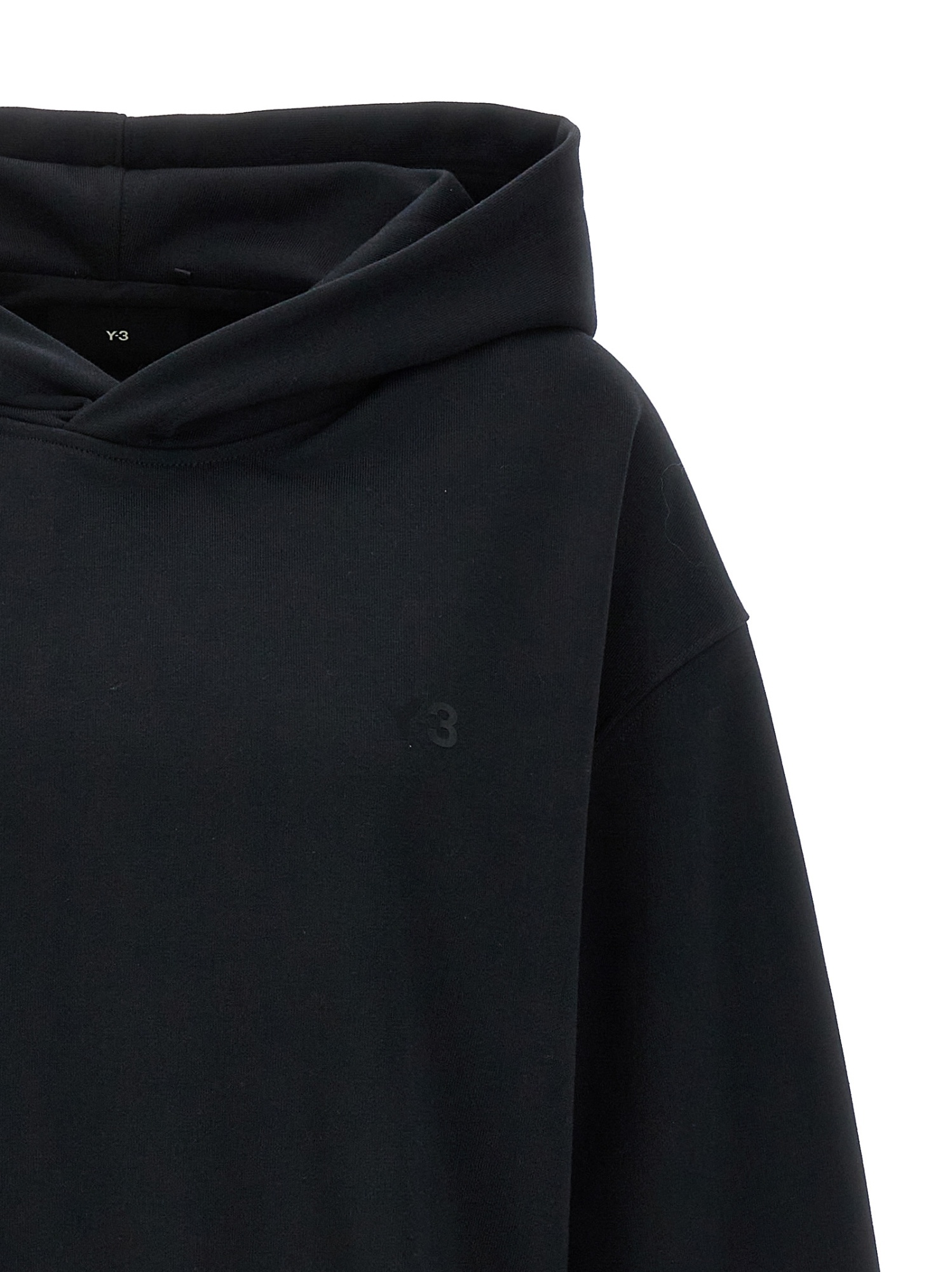 Y-3 Oversized Terry Hoodie With Ribbed Cuffs In Black