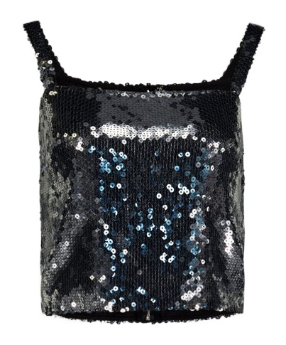 Dolce & Gabbana Sequin-embellished Cropped Top In Black