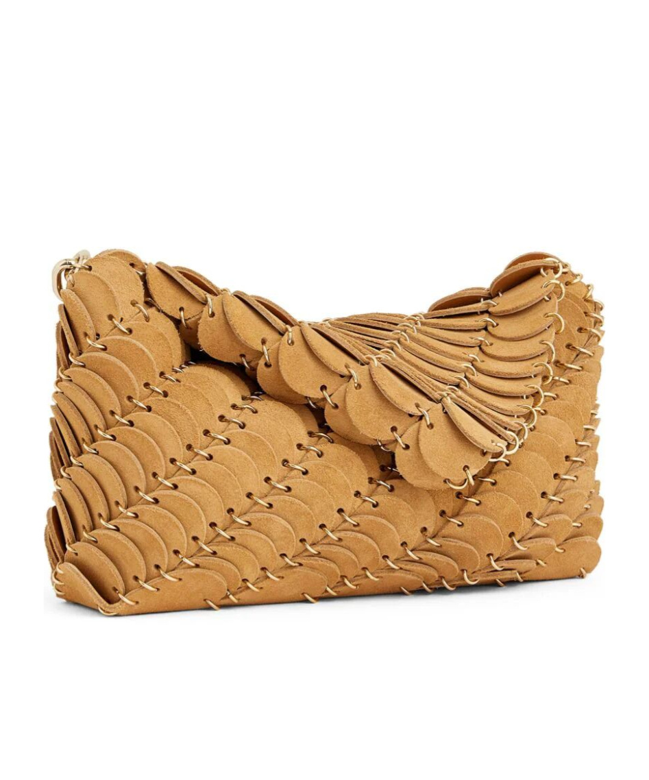 Rabanne Paco Leather Shoulder Bag In Brown