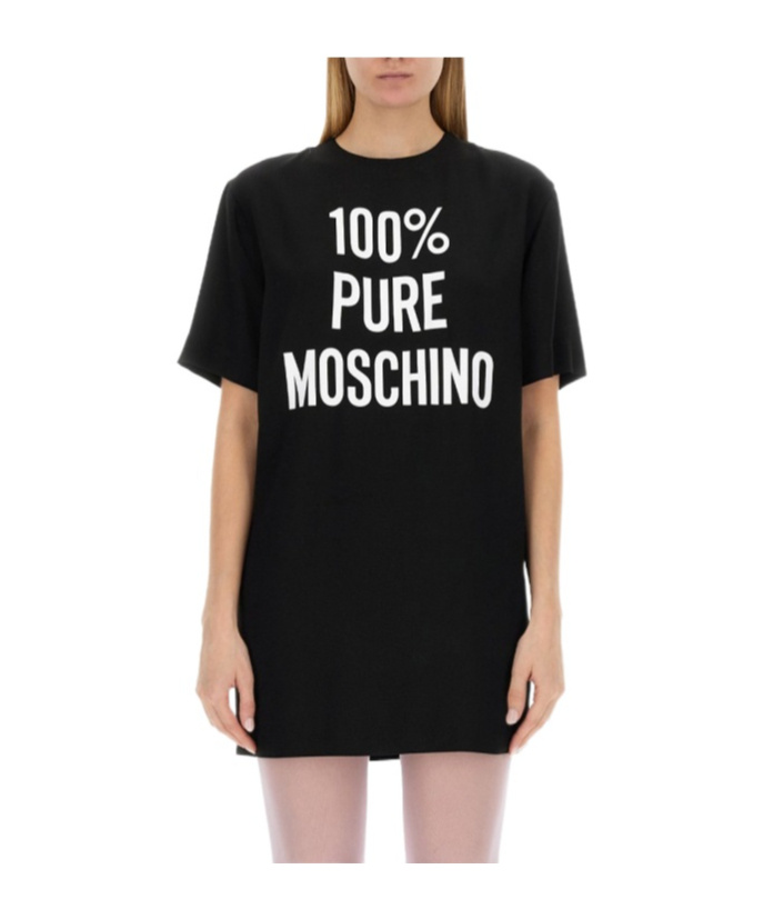 Moschino T-shirt Dress With Round Neck In Black