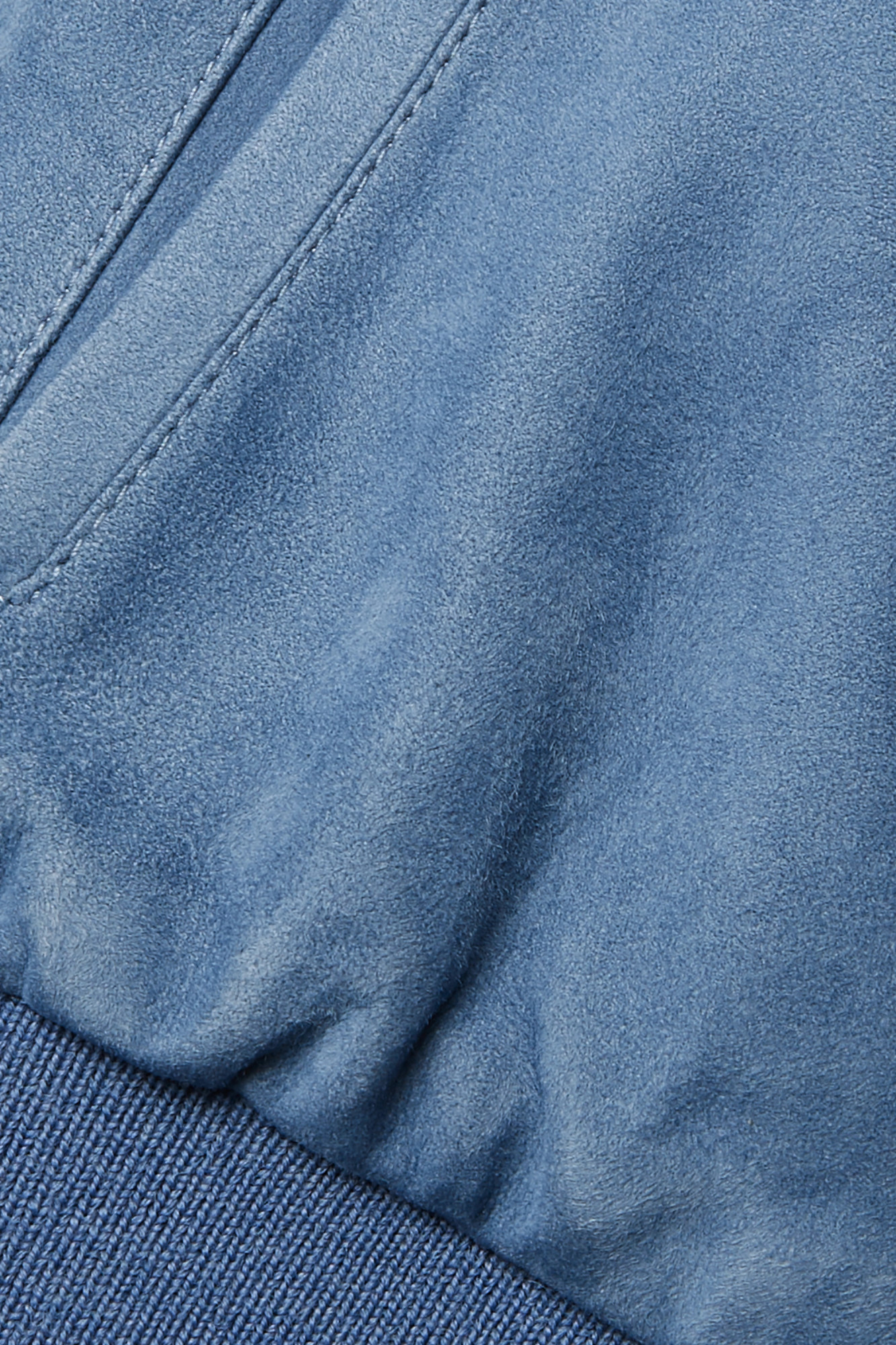 Chloé Blue Grizzled Suede Leather Jacket In Blue