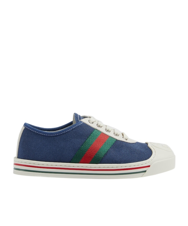 Gucci Logo-embossed Canvas Sneakers In Blue