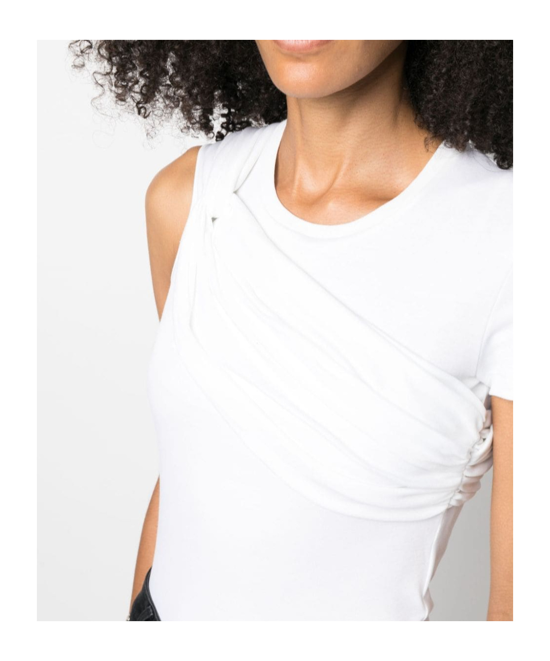 Blumarine Twist-detail Cotton T-shirt In White