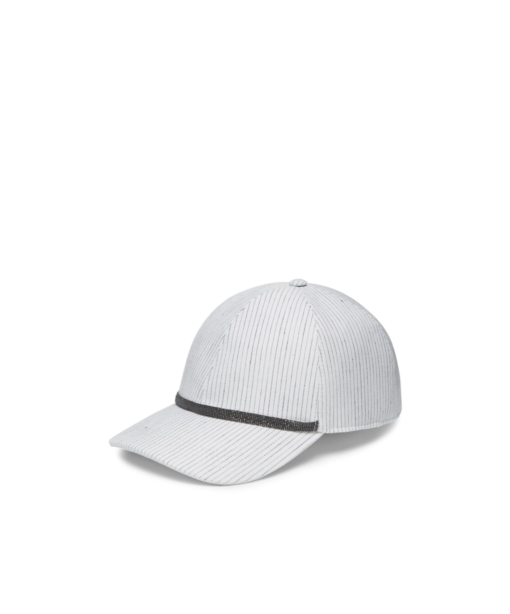 Brunello Cucinelli Monili-embellished Striped Cap In Neutral