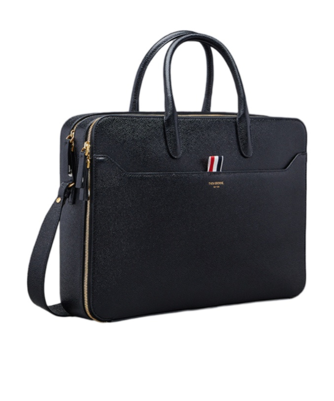Thom Browne Grosgrain-loop Tote Bag In Black