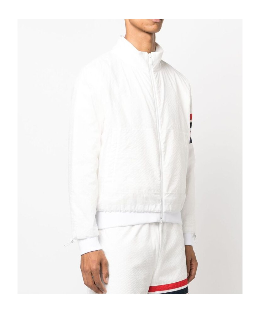 Shop Thom Browne 4-bar Stripe Ripstop Jacket In White