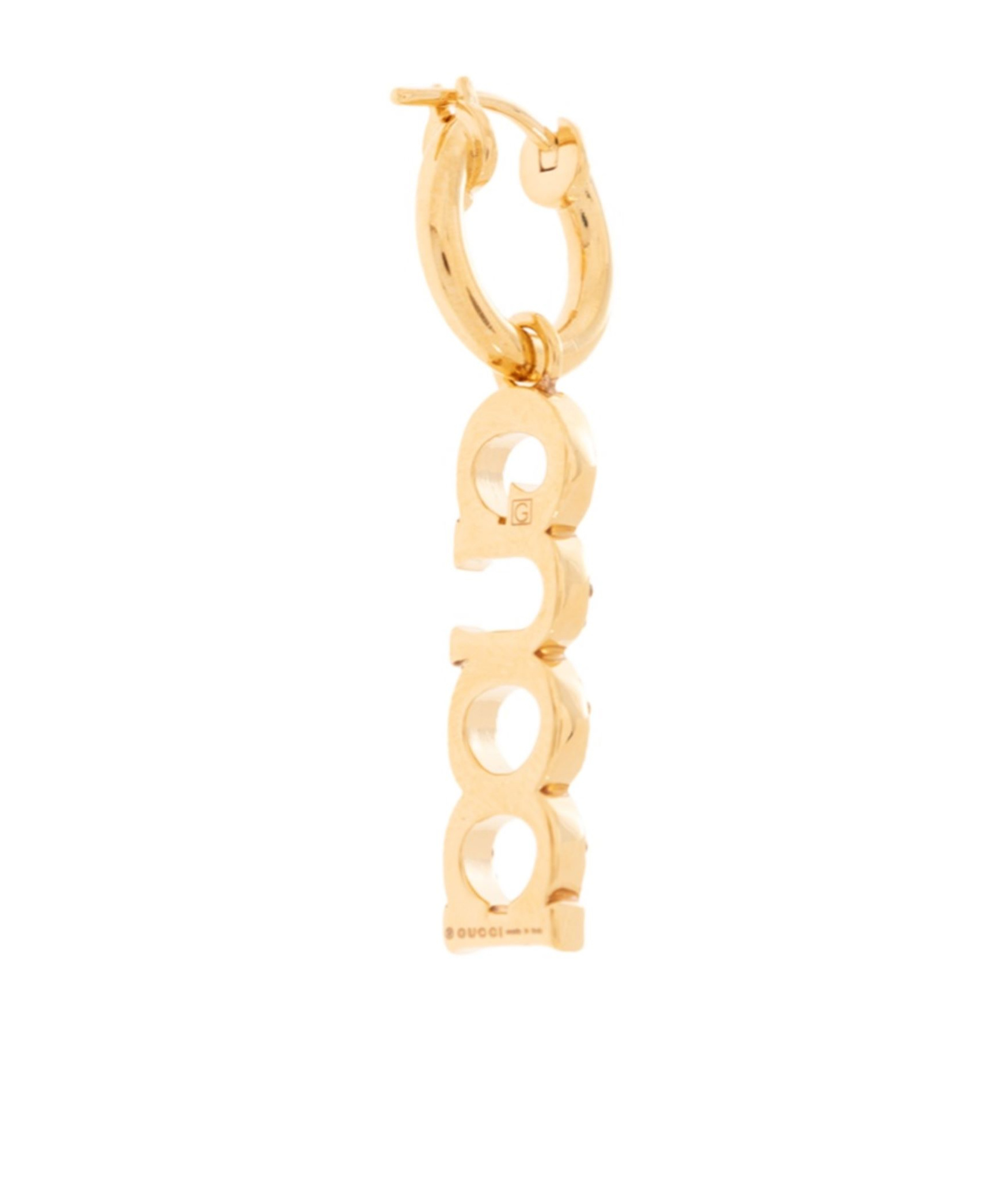 Gucci Logo Plaque Embellished Mono Earring In Yellow