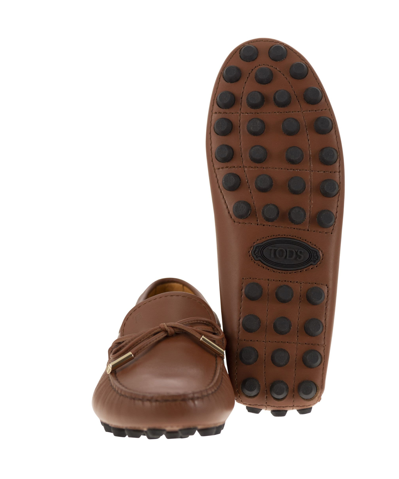 Tod's Brown Smooth Leather Loafers In Brown