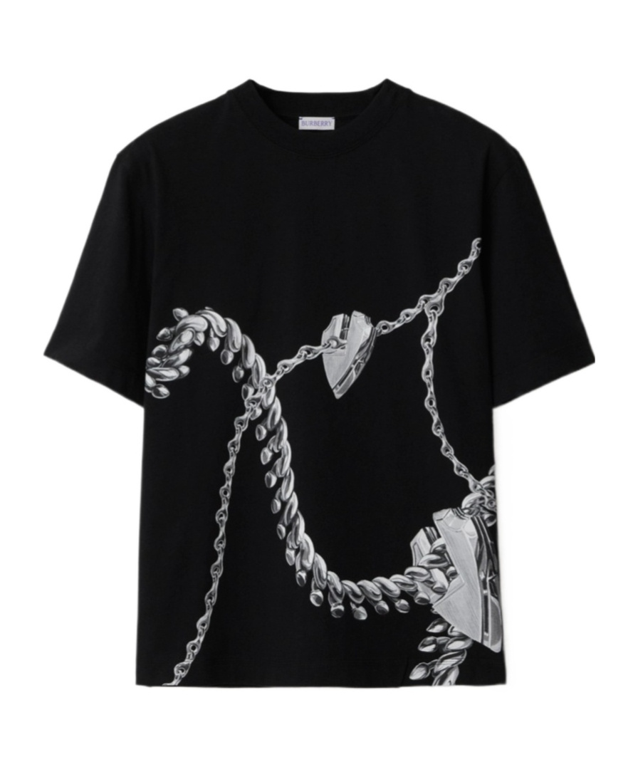 Burberry Shield Hardware Cotton T-shirt In Black