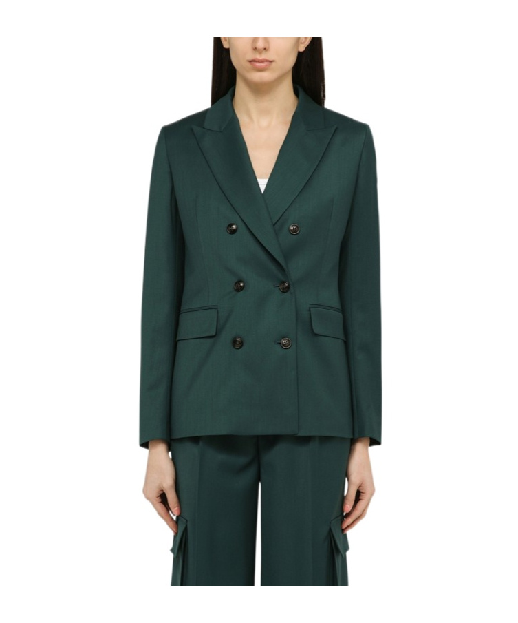 Amiri Forest Green Double-breasted Jacket In Wool