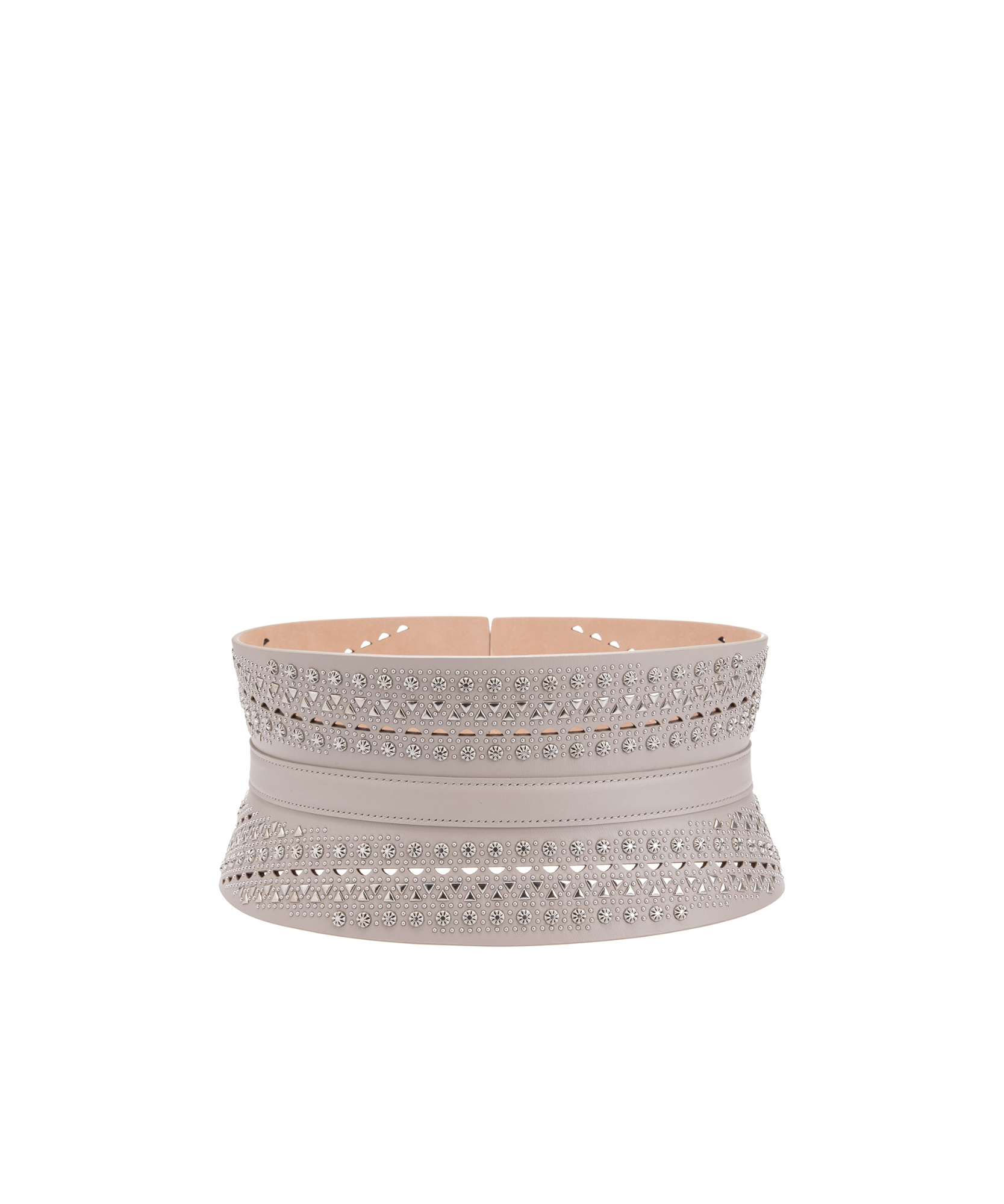 Alaïa Miniature Riveted Belt In Neutral