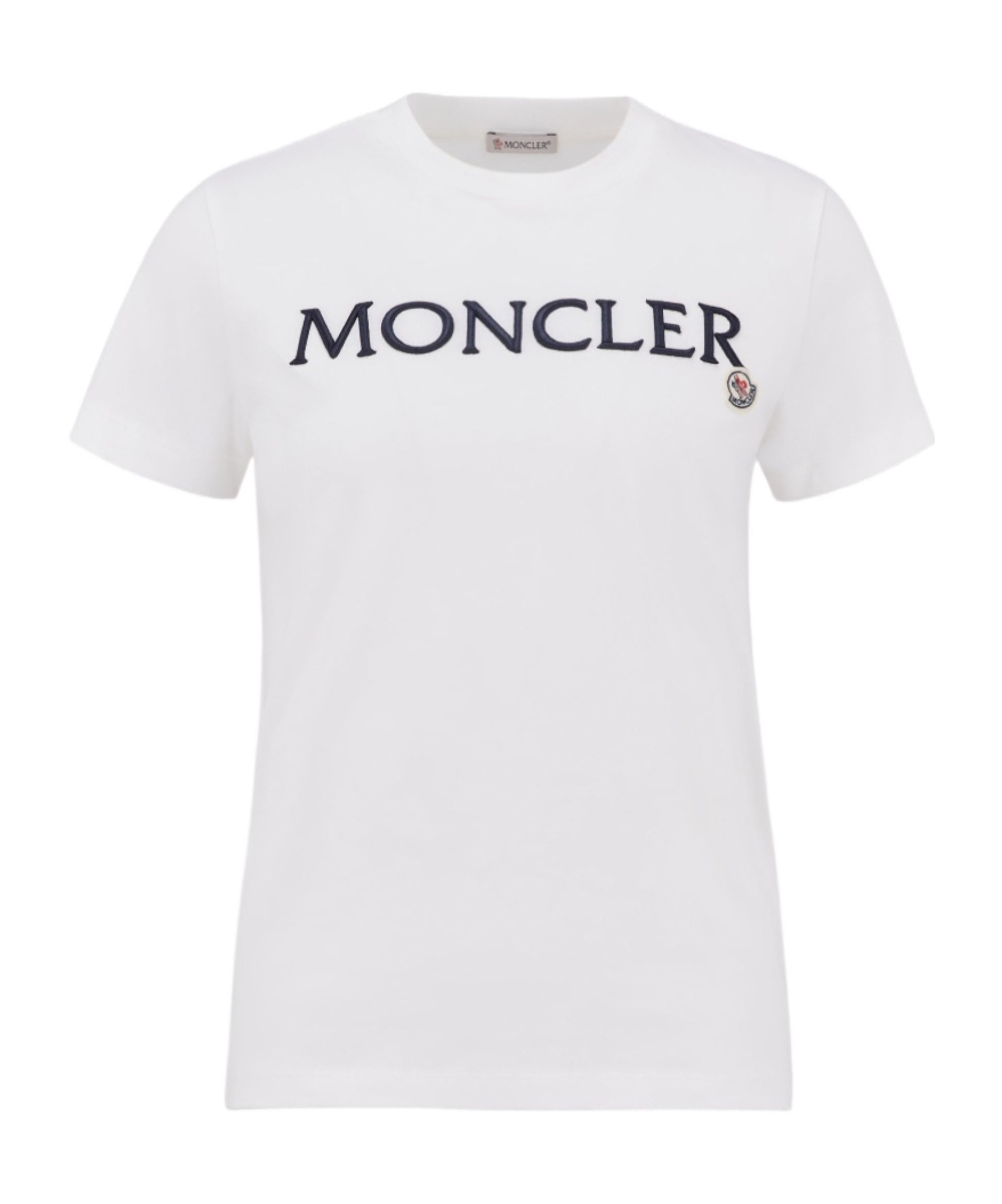 Moncler Logo-embroidered Crewneck T-shirt In White