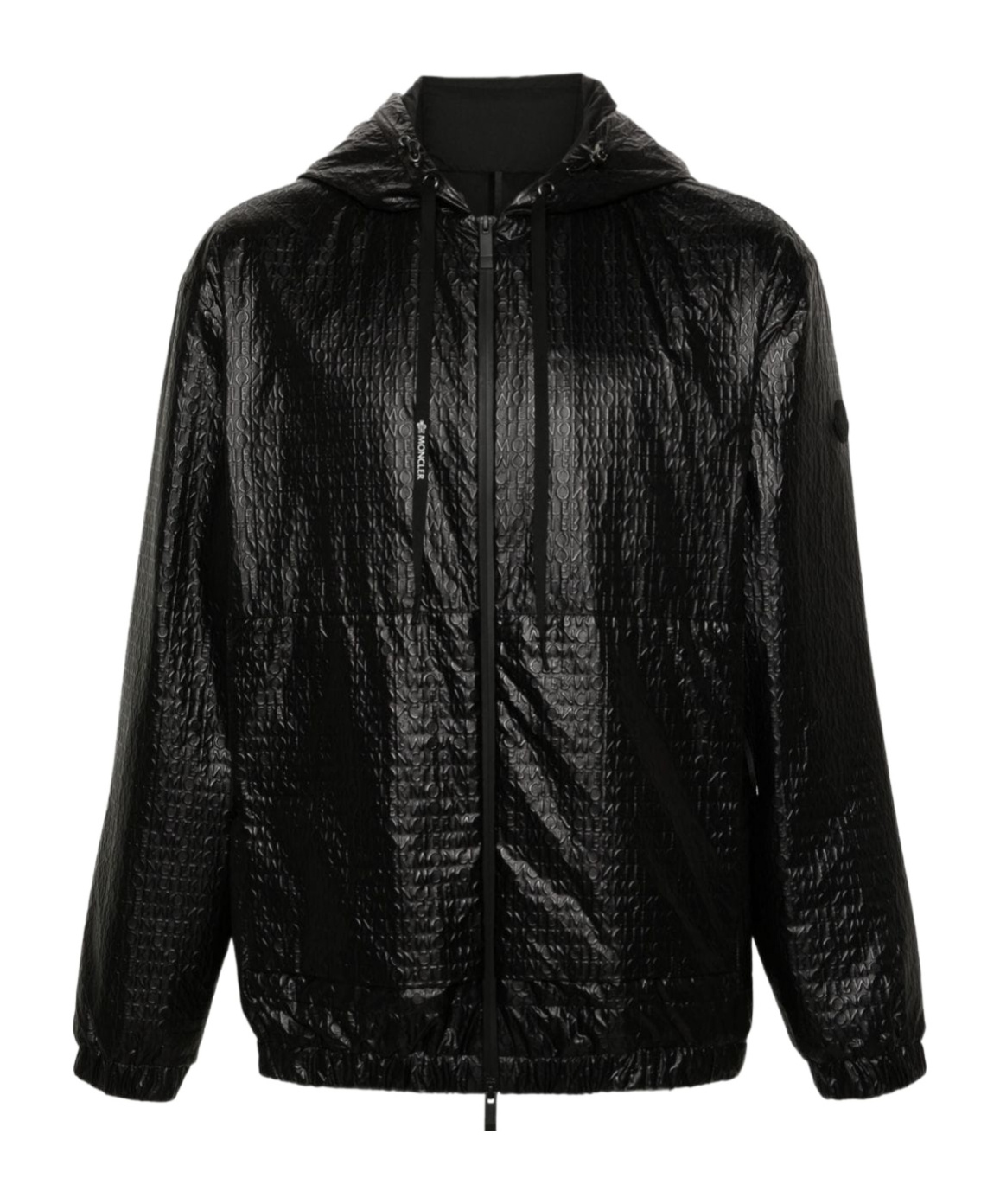 Moncler Logo-embossed Hooded Jacket In Black