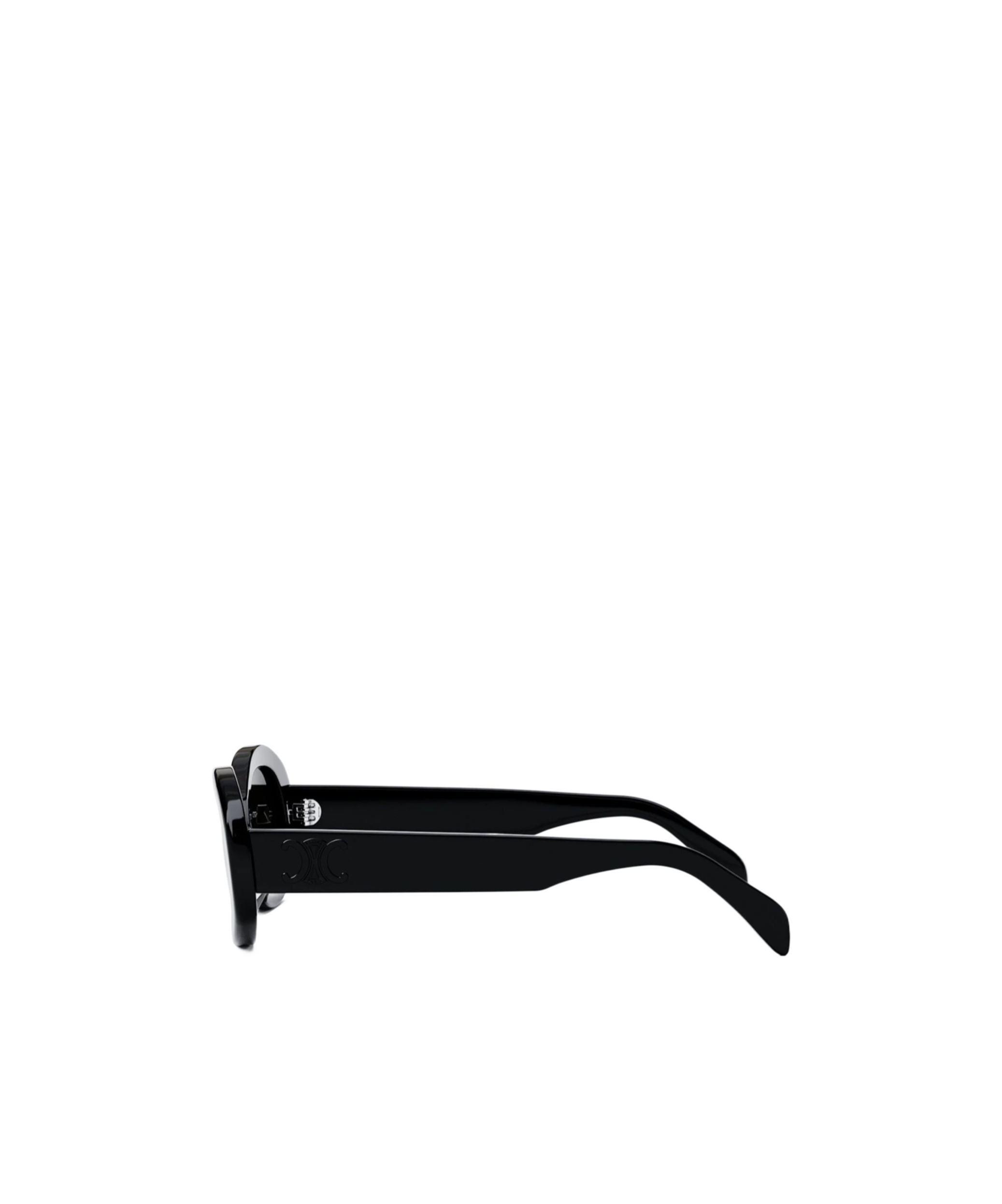 Celine Triomphe Logo Oval Acetate Sunglasses In Black