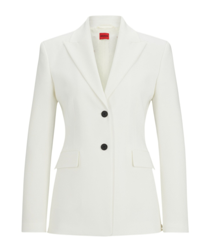 Hugo Boss Slim-fit Jacket In Stretch Fabric In White