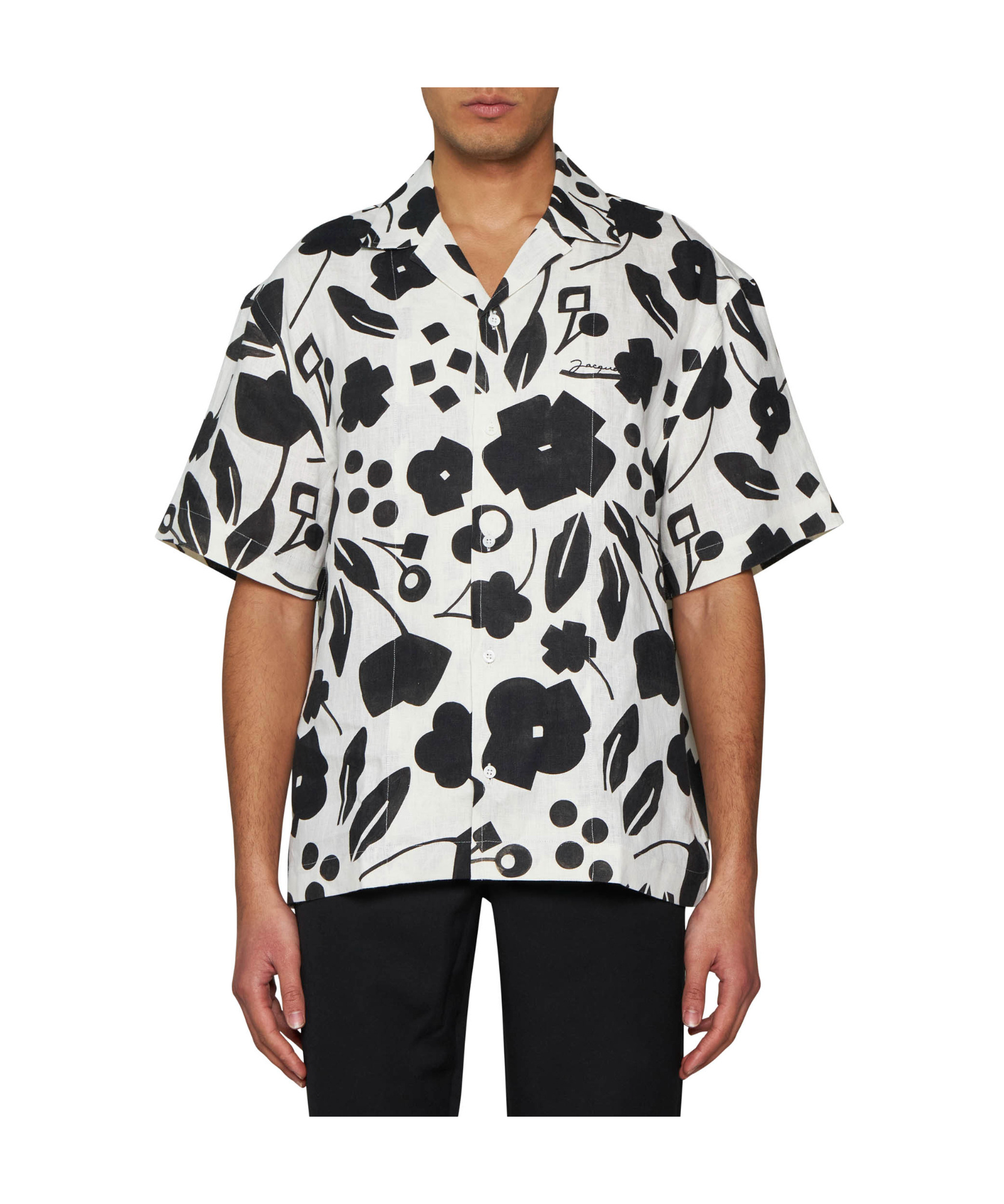 Jacquemus Graphic Print Short-sleeved Shirt In White