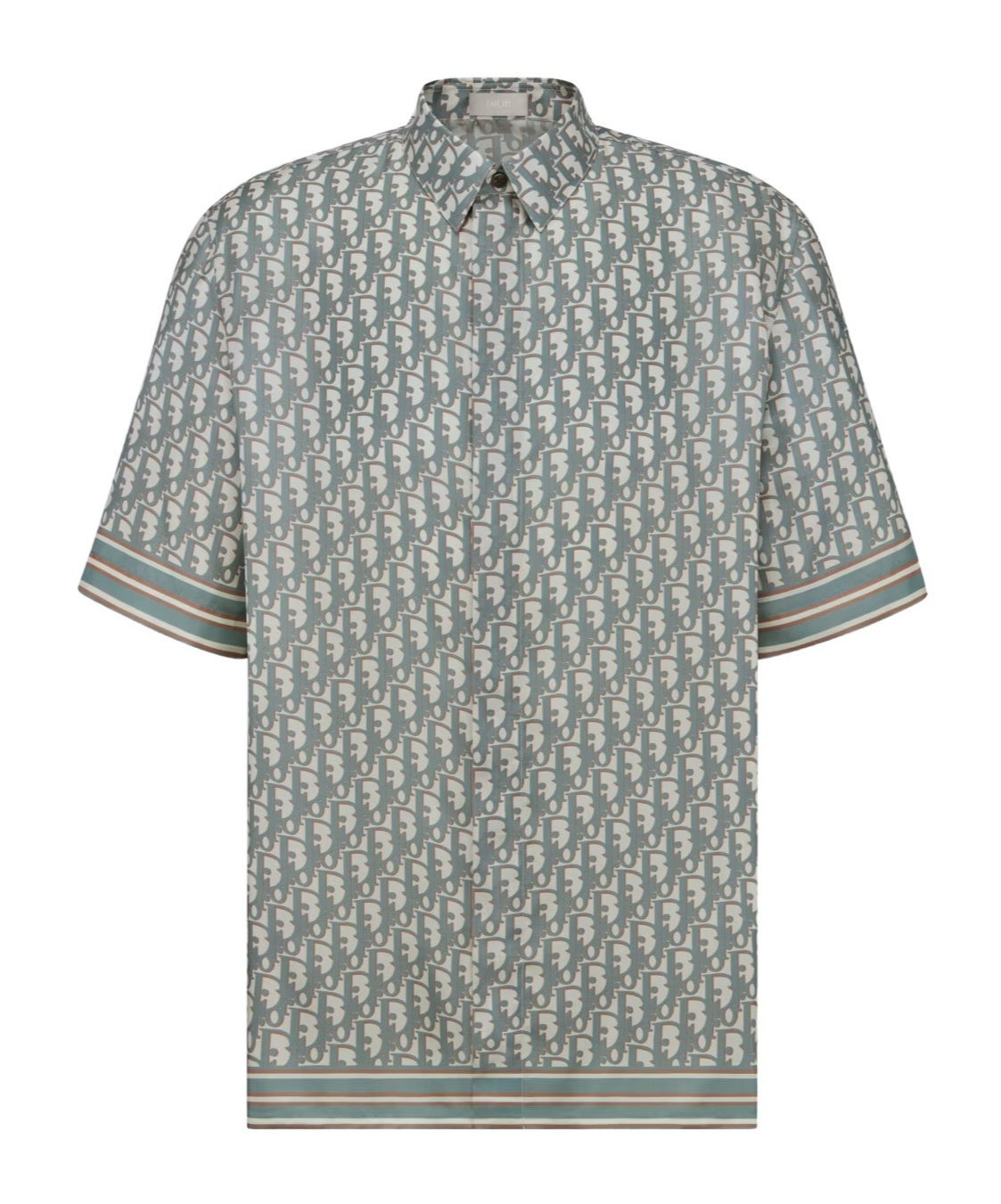 Dior Pattern Short-sleeved Shirt In Gray