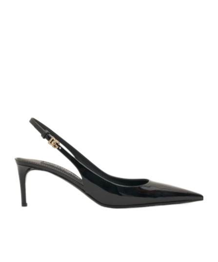 Dolce & Gabbana Lolo 60 Dg Logo Slingback Pumps In Calf Leather