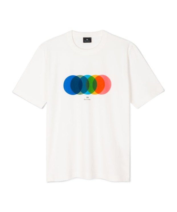 Ps By Paul Smith Ps Paul Smith Circles-printed Crewneck T-shirt In White