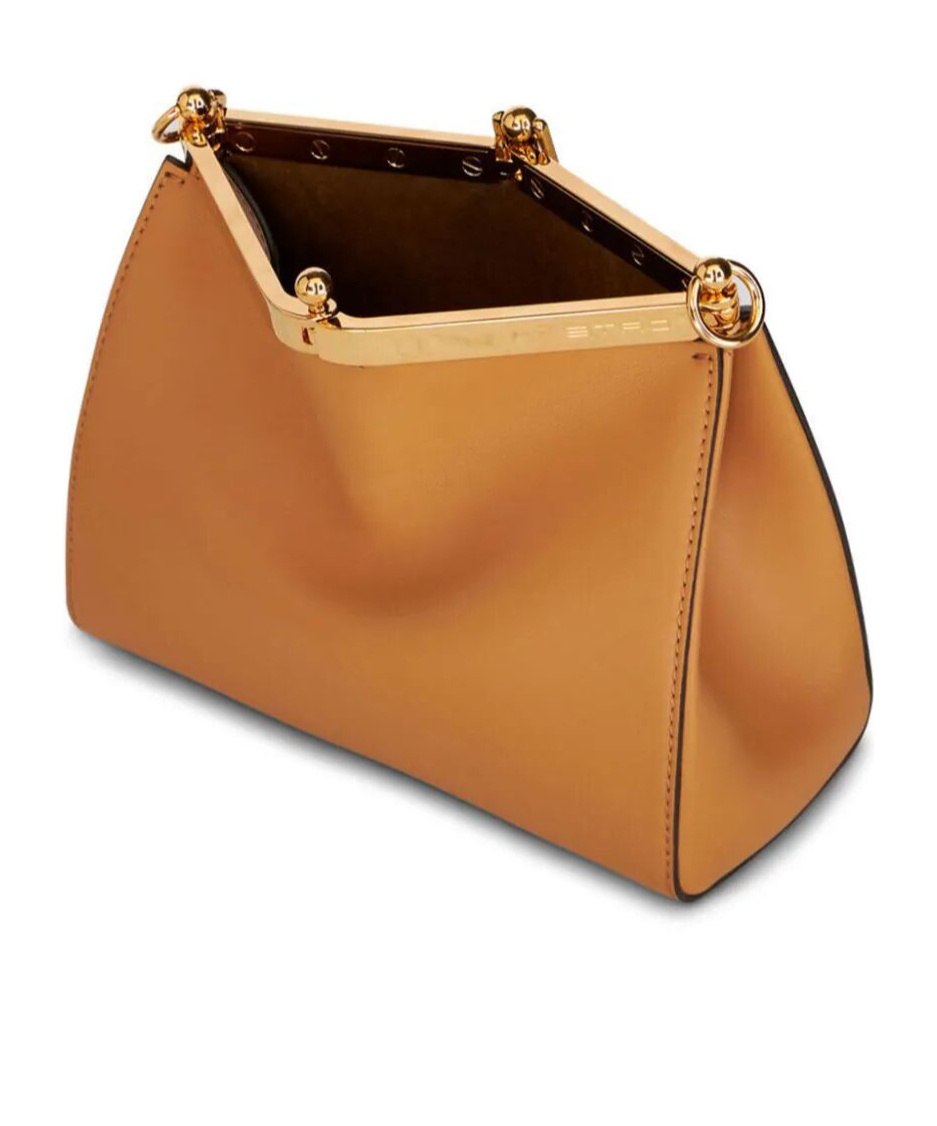 Etro Mini Vela Leather Shoulder Bag In Brown