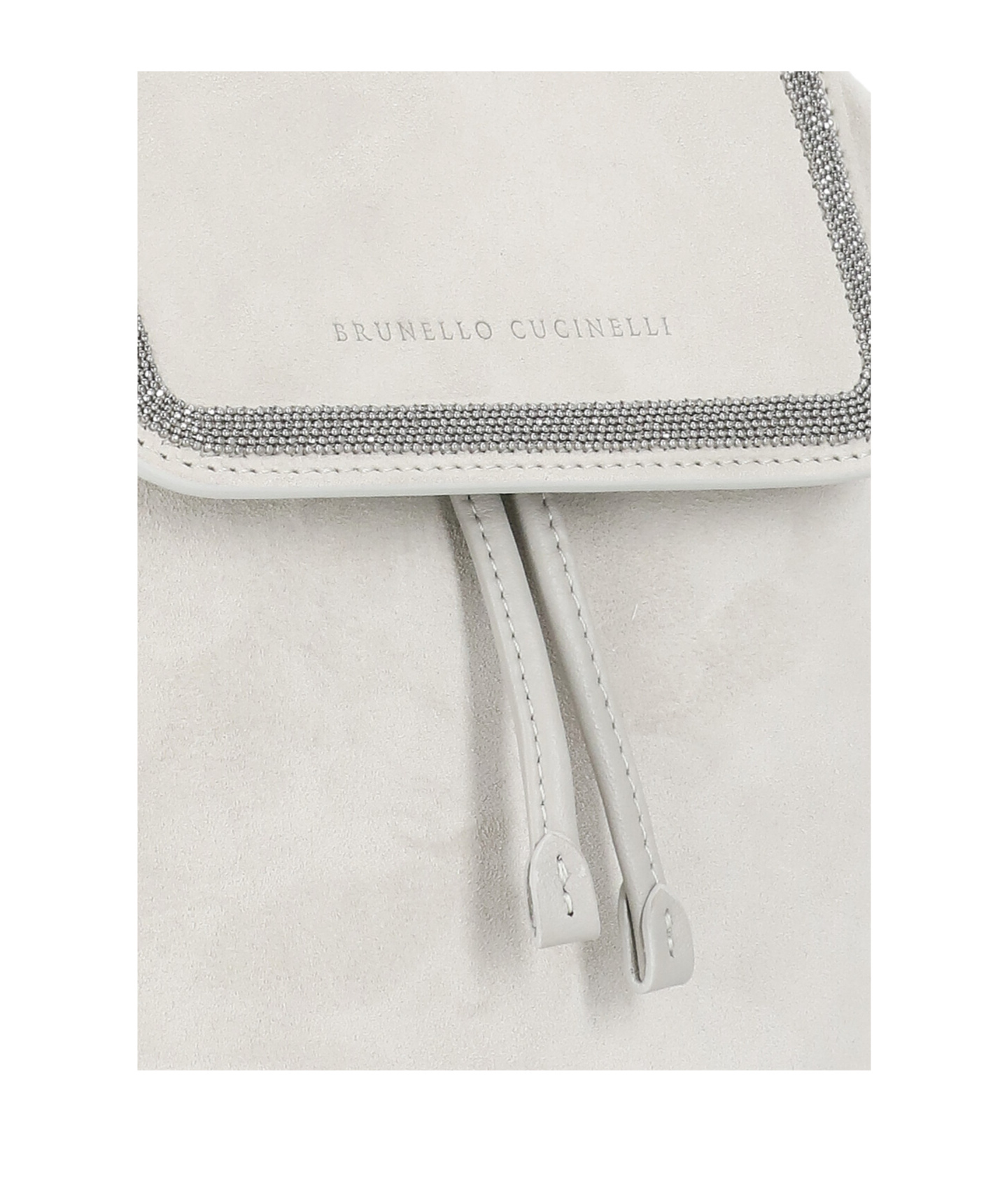 Brunello Cucinelli Logo Embossed Drawstring Backpack In White