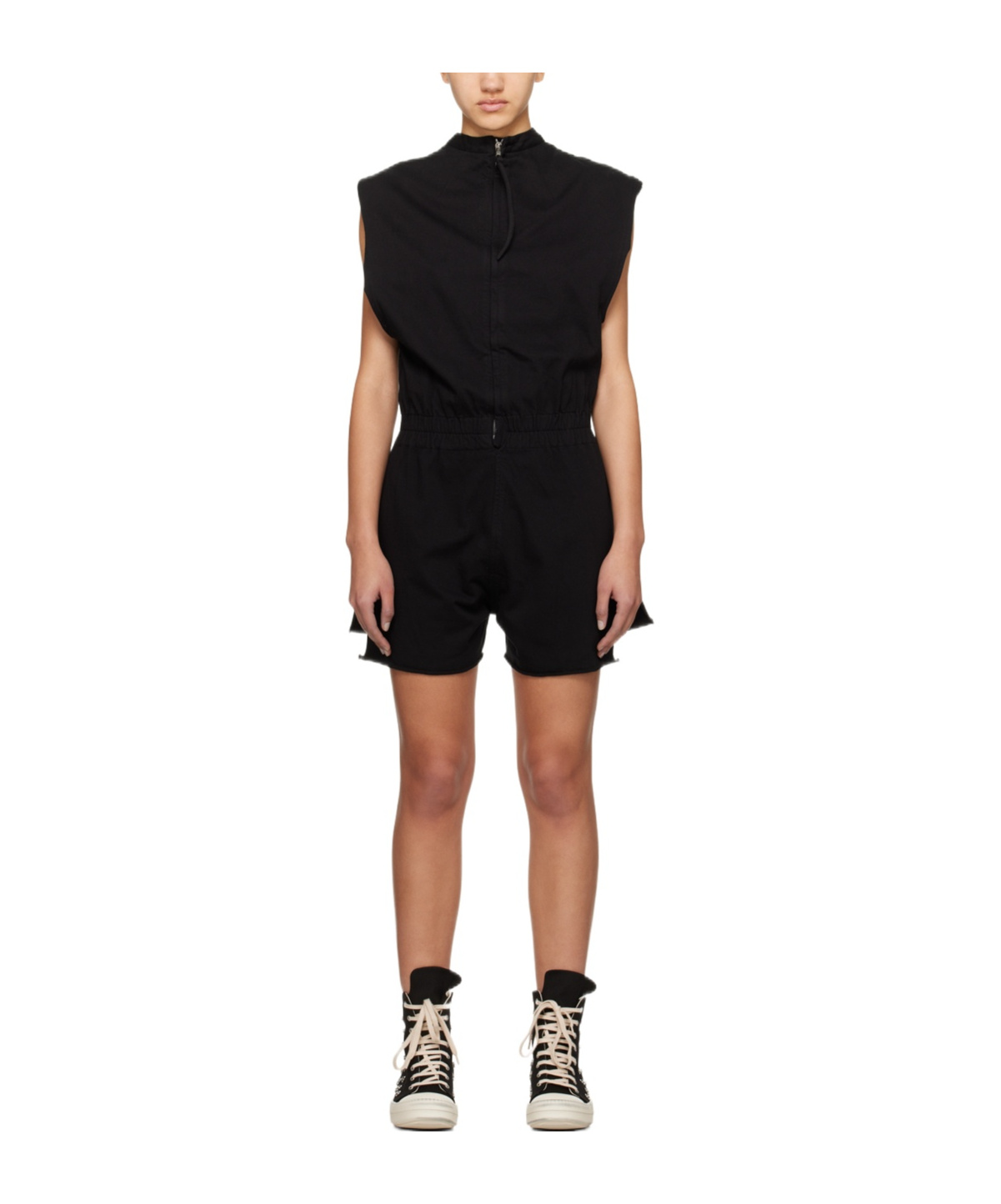 Rick Owens Drkshdw Sleeveless Jersey Playsuit In Black