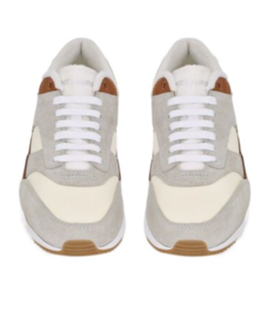 Saint Laurent Bump Lace-up Sneakers In White
