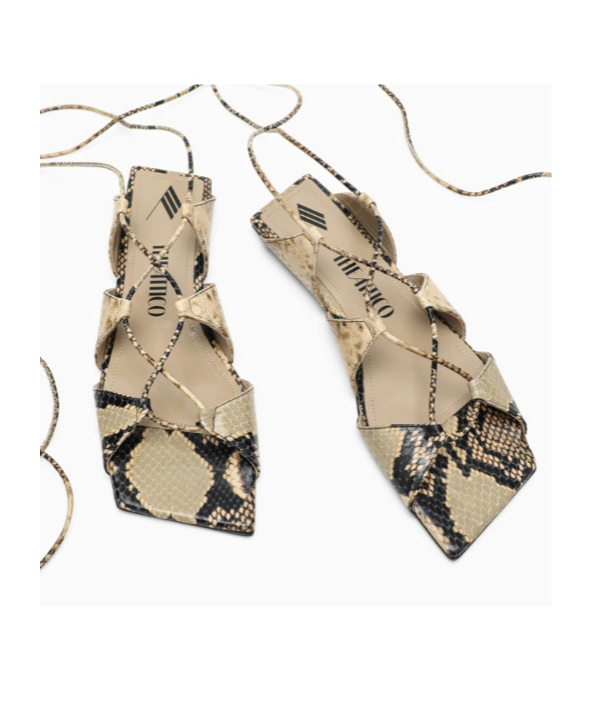 Attico Reneè Leather Sandals In Nude