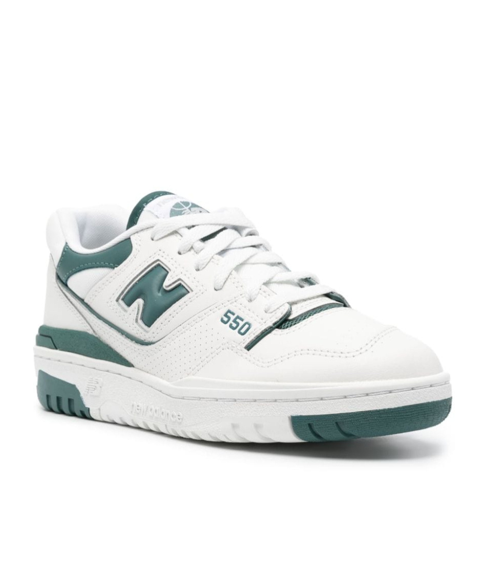 Shop New Balance 550 Leather Sneakers In White