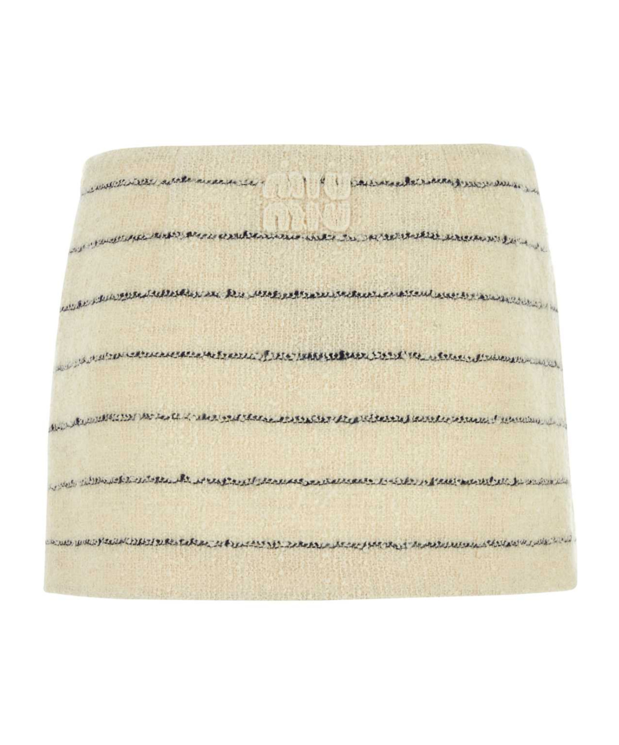 Miu Miu Embroidered Bouclã© Mini Skirt In Nude