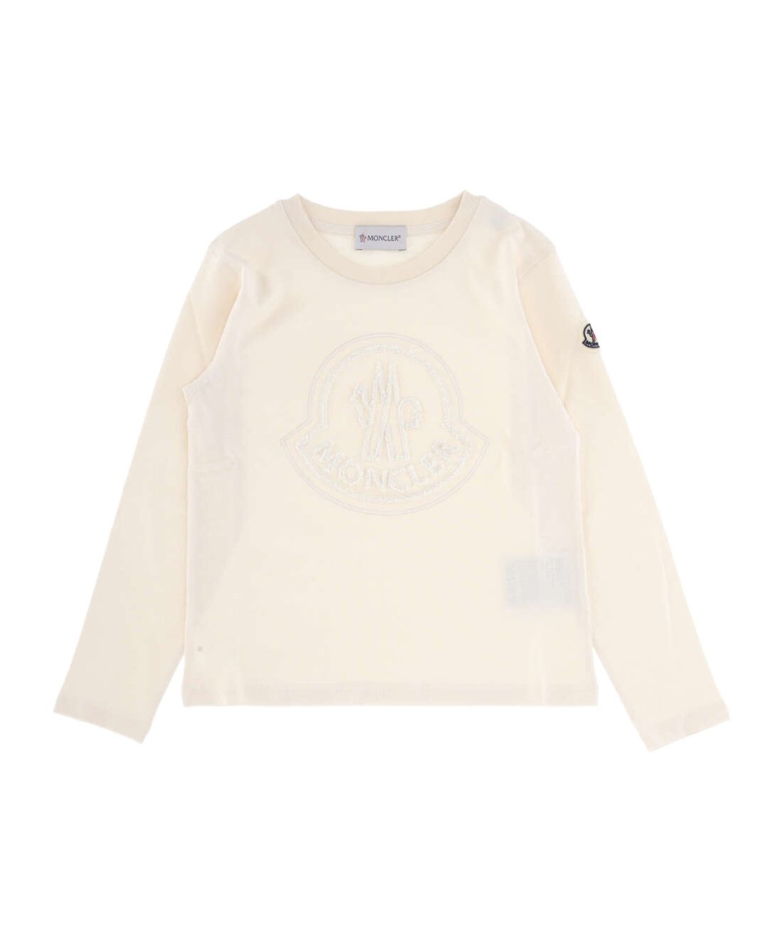Moncler Embroidered Logo Long-sleeved T-shirt In Nude
