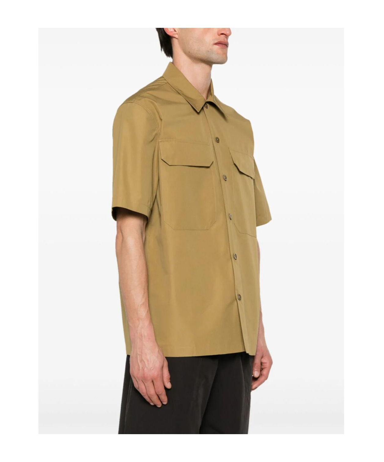 Jil Sander Short-sleeve Cotton Shirt In Nude