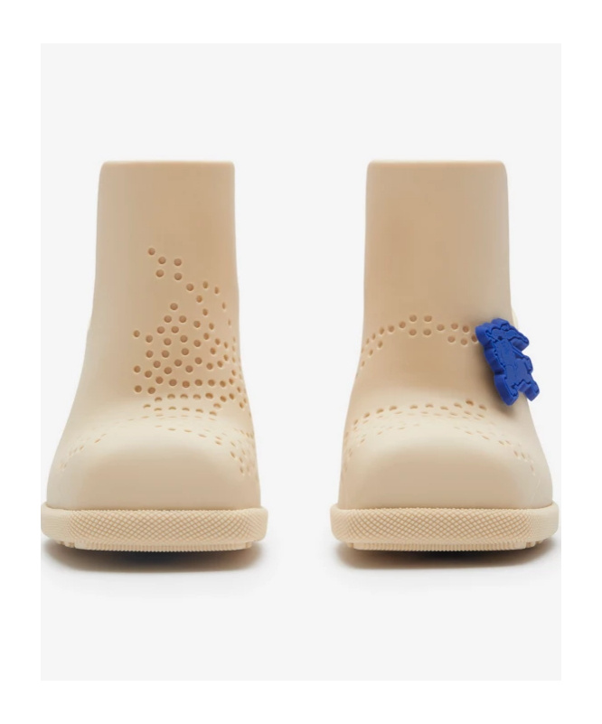 Burberry Highland Equestrian Knight Square-toe Mules In Nude