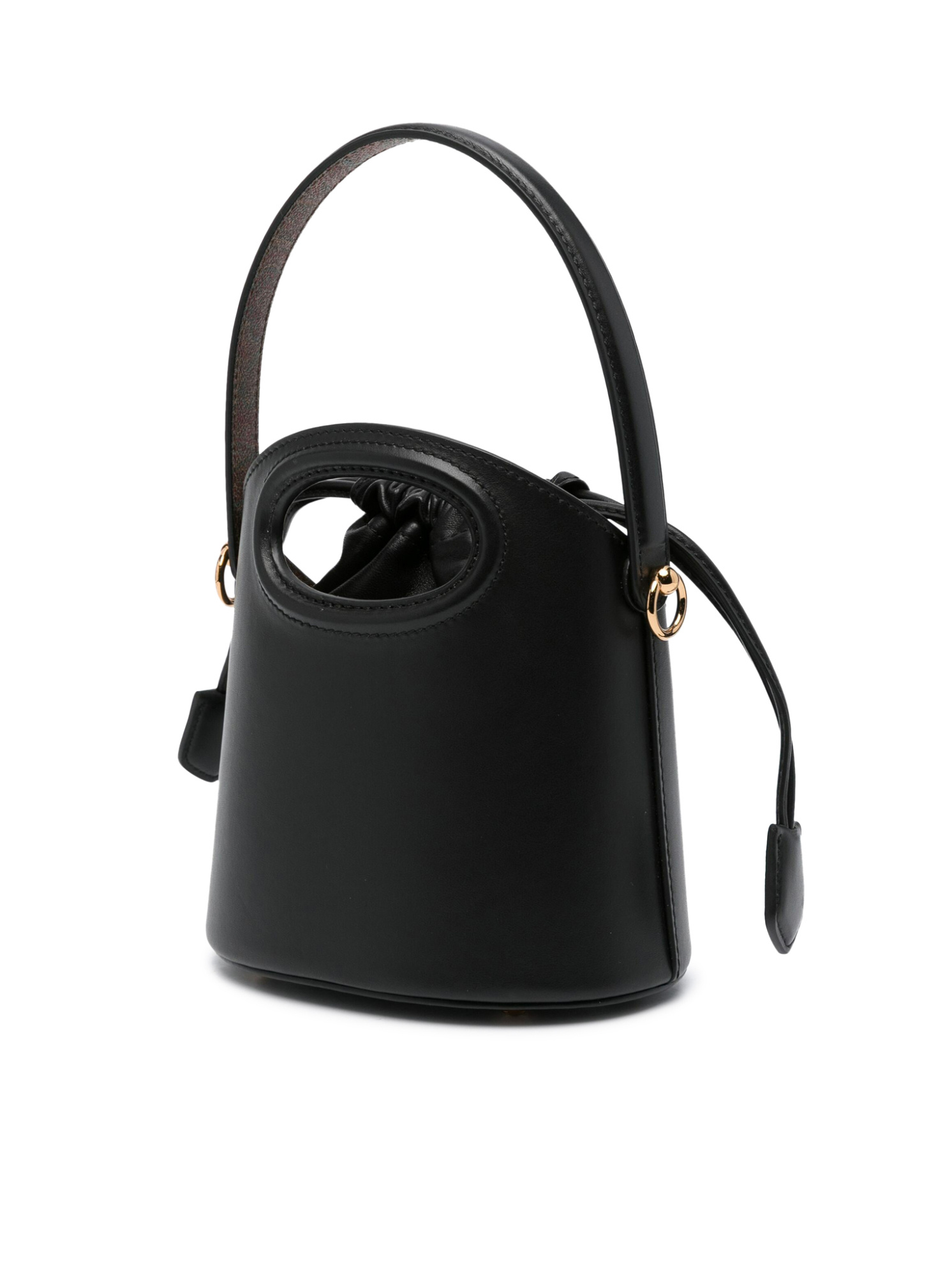 Etro Mini Saturno Bucket Shoulder Bag In Black