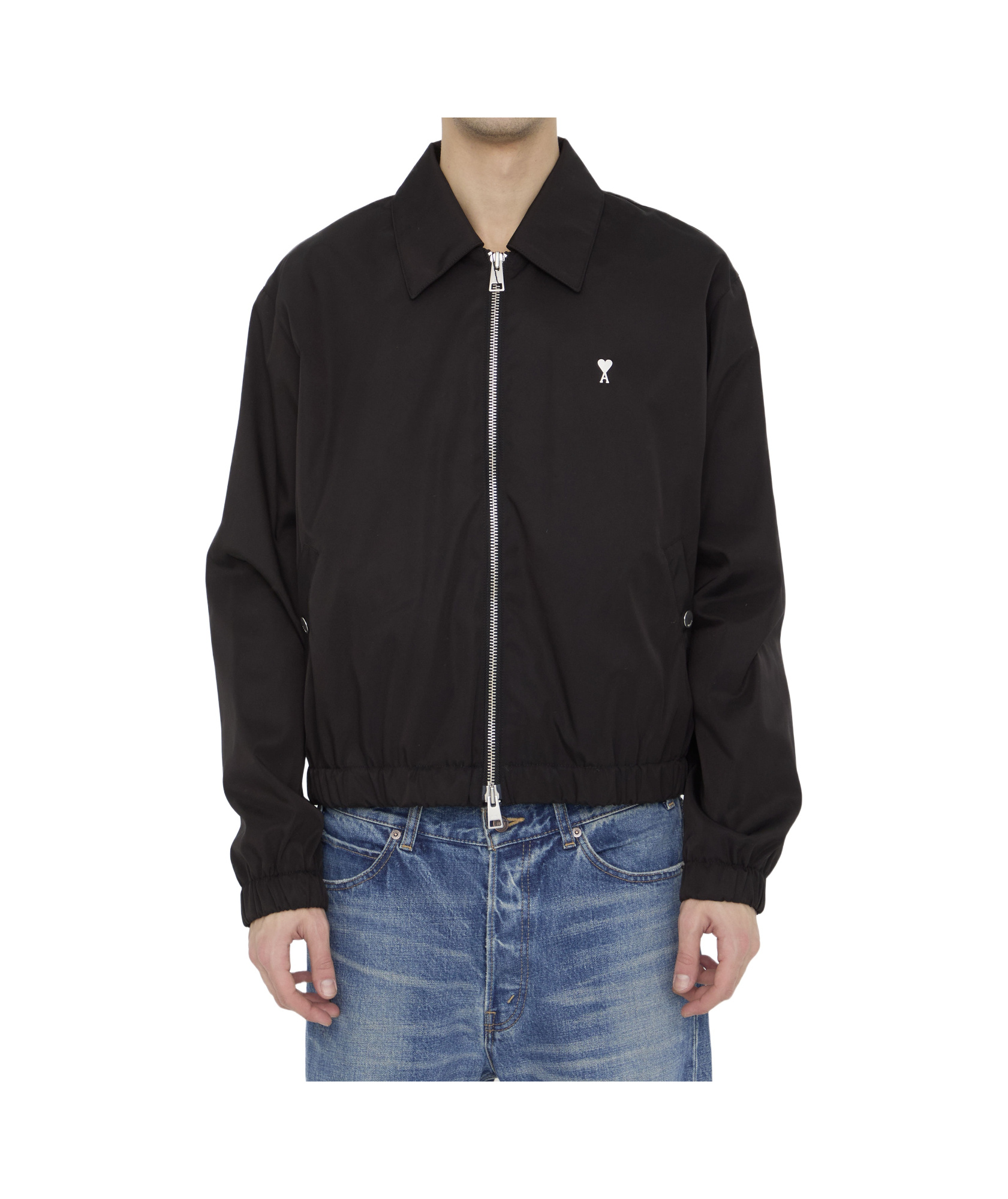 Ami Alexandre Mattiussi Ami Paris Long-sleeved Zipped Jacket In Black