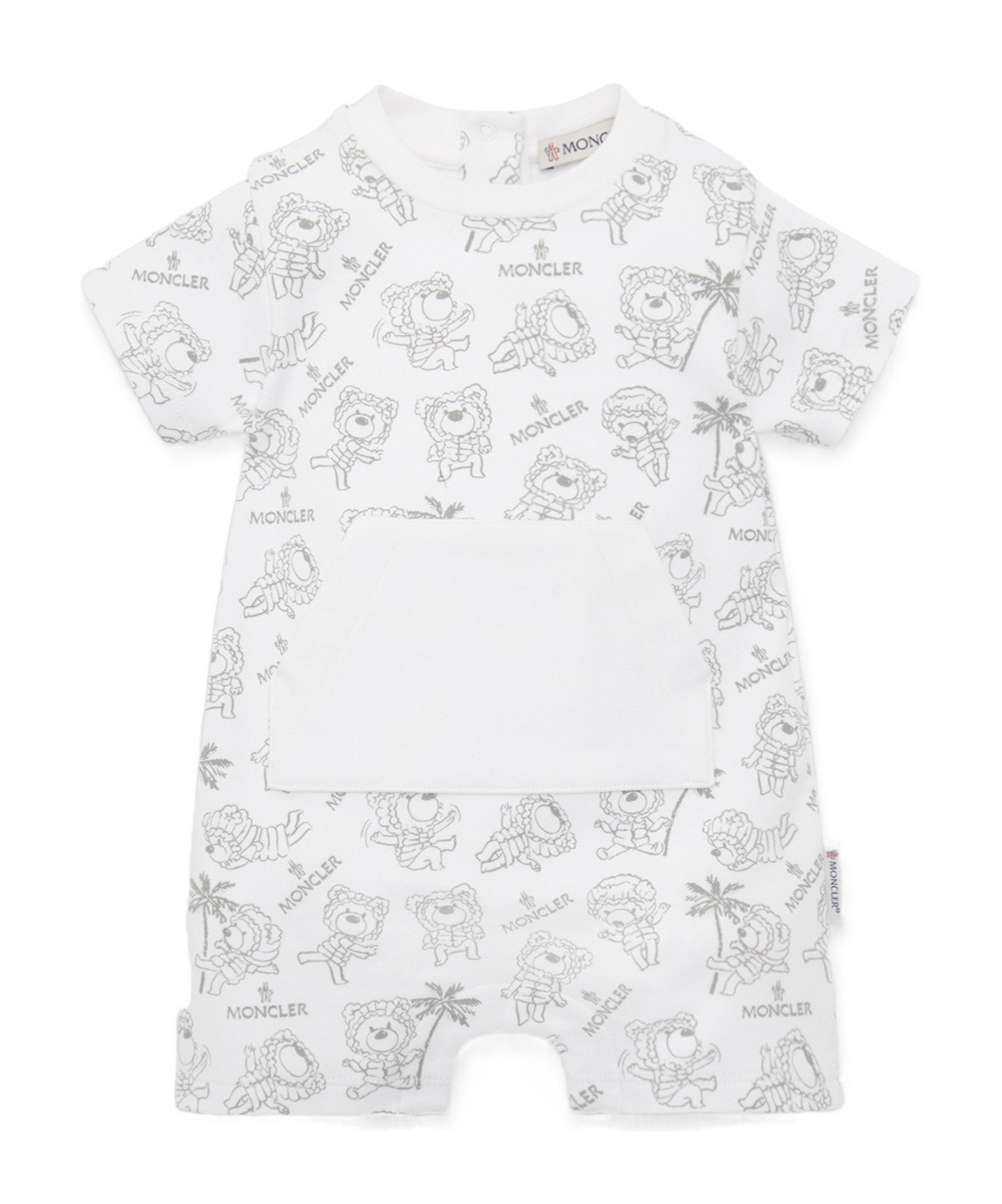 Moncler Teddy Bear Pattern Jumpsuit In White