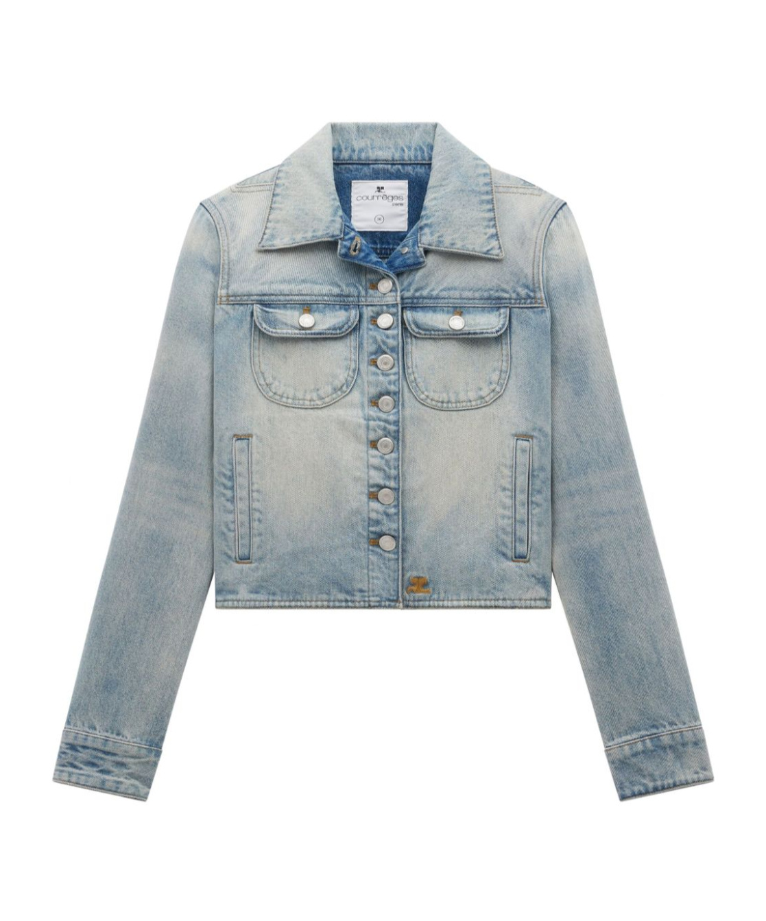 Shop Courrèges Trucker Denim Jacket In Blue