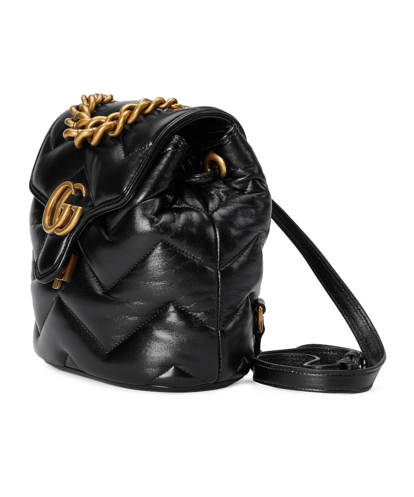 Gucci Gg Marmont Leather Backpack In Black