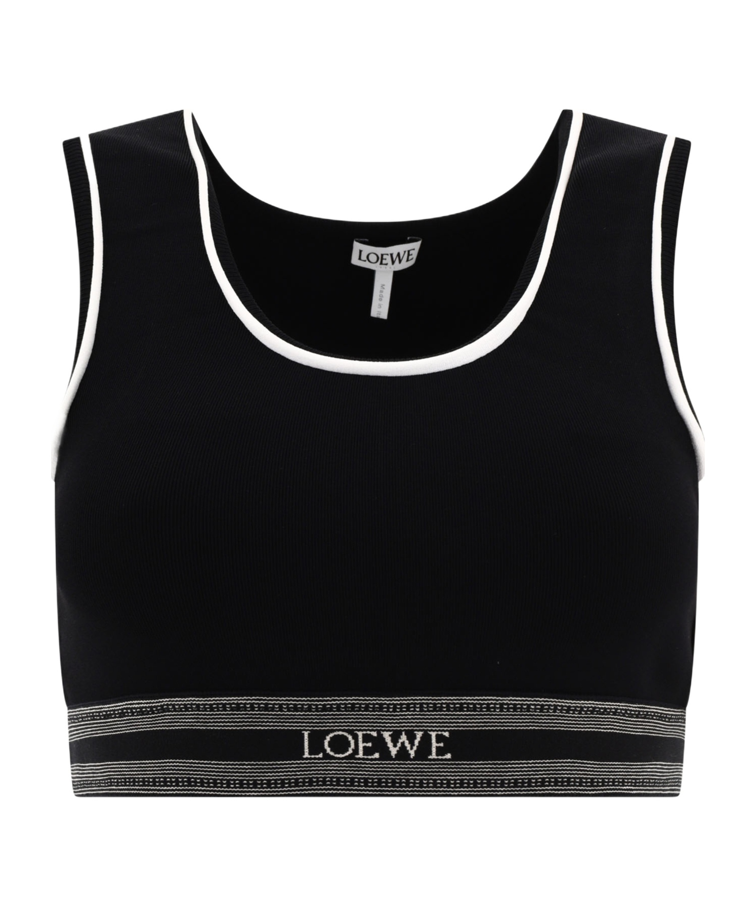 Loewe Viscose Blended Short Vest In Black