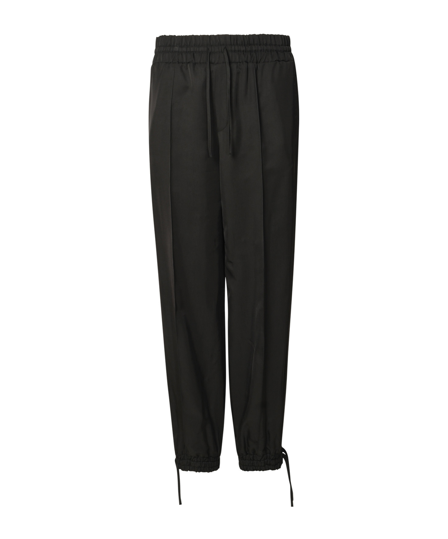 Shop Jil Sander Drawstring-waist Tapered Trousers In Black