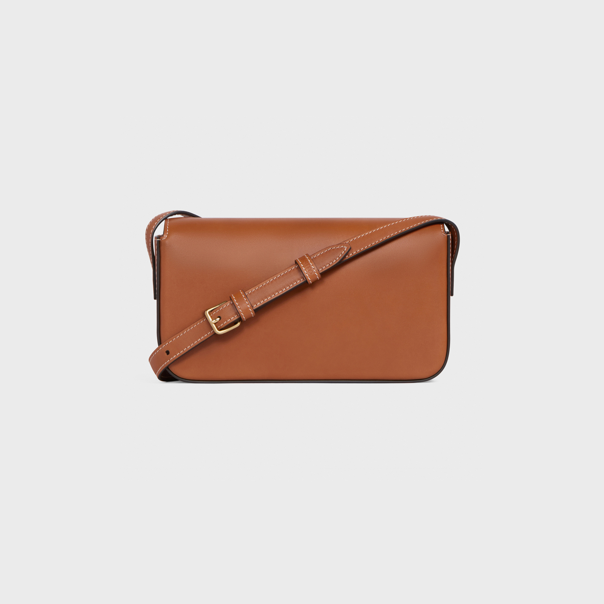 Celine Shoulder Bag Triomph Claude In Natural Calfskin In Brown