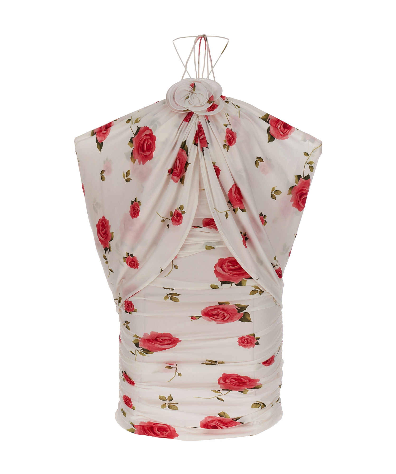 Magda Butrym White Cream Printed Dress In Nude