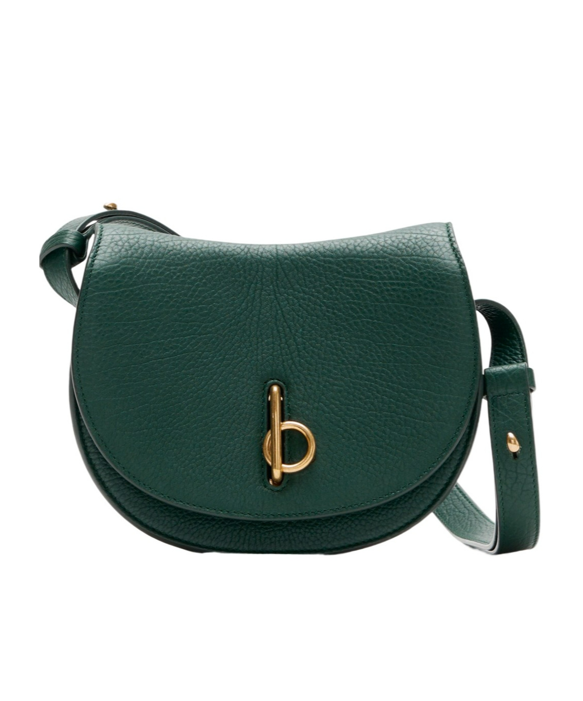 Burberry Rocking Horse Foldover-top Leather Crossbody Bag In Green